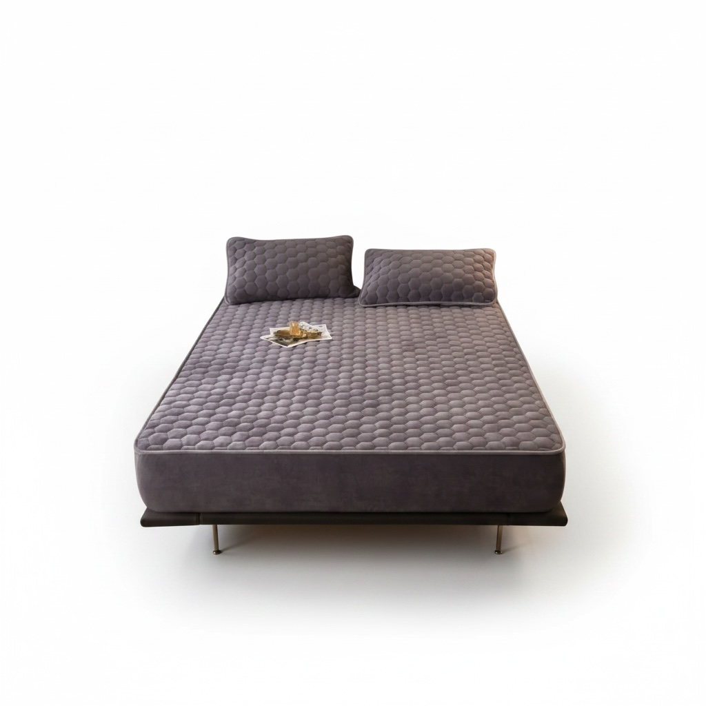 Quilted Bed Sheet – All-Season Polyester Down-Velvet Filled Mattress Cover