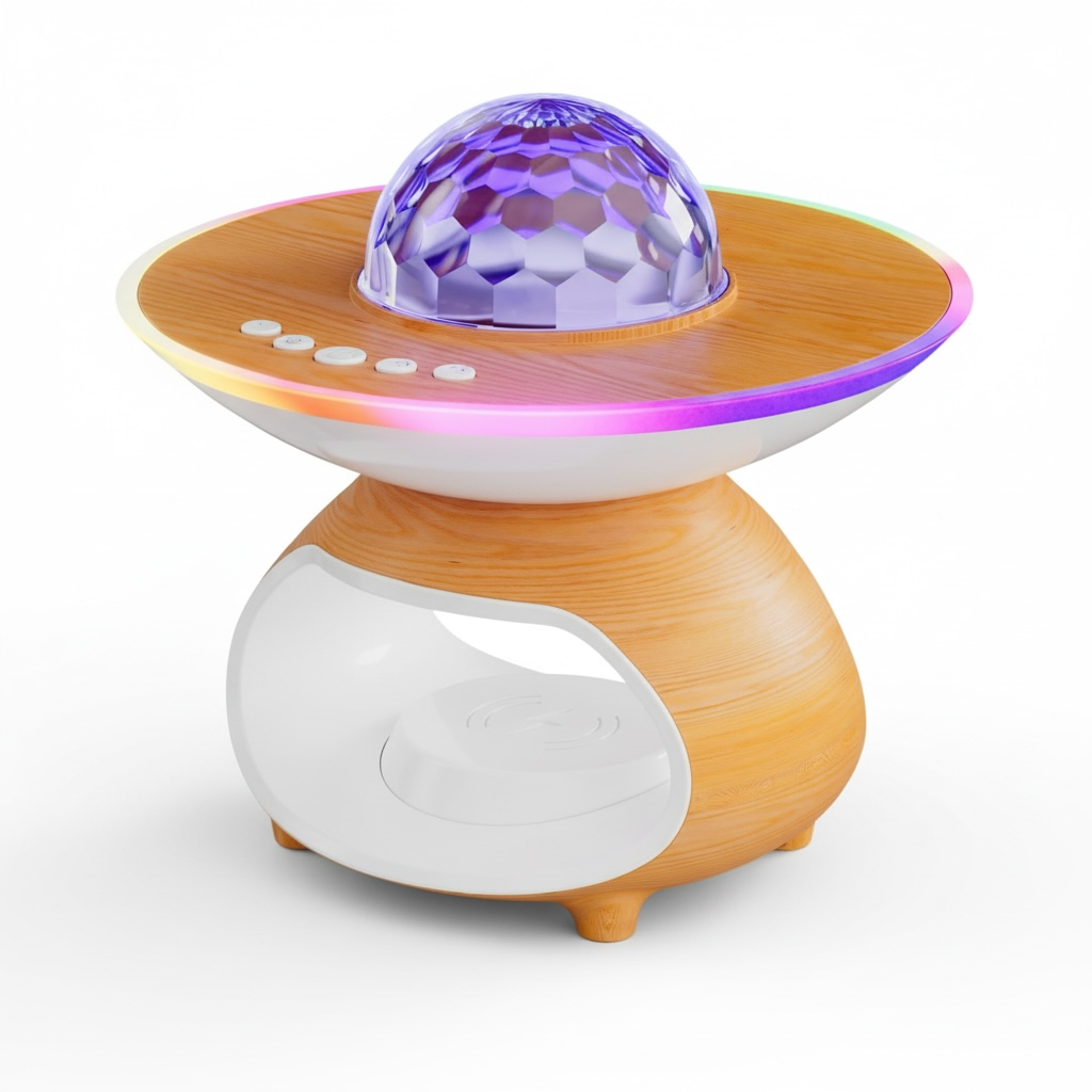 3‑in‑1 Bluetooth Speaker Night Light with Wireless Charging & RGB Ambient Glow
