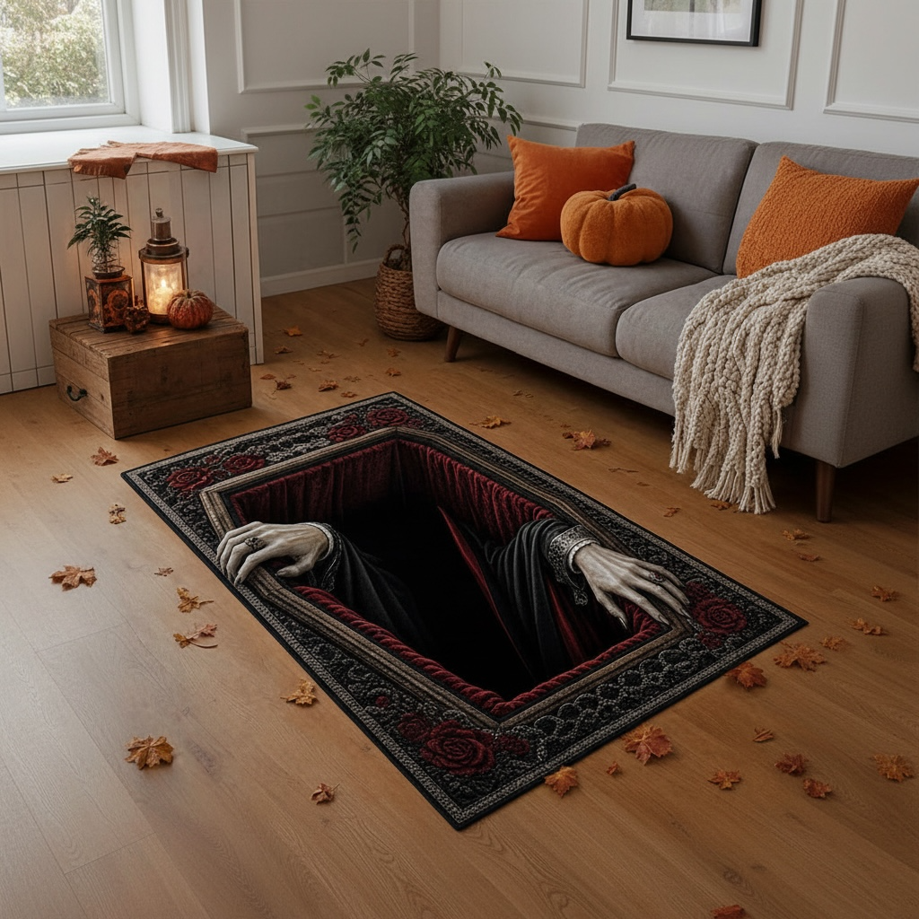 Halloween Horror Area Rug – Soft Non-Slip Crystal Velvet Carpet, Multiple Sizes & Patterns