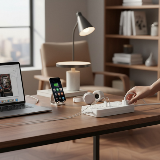 13‑Outlet Power Strip with USB & Type‑C, Surge Protection | Modern Goods Living