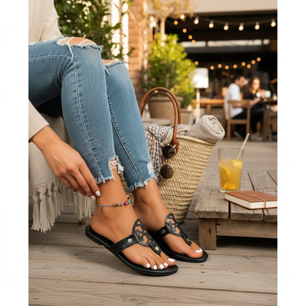 Fashion Herringbone Flat Sandals for Women