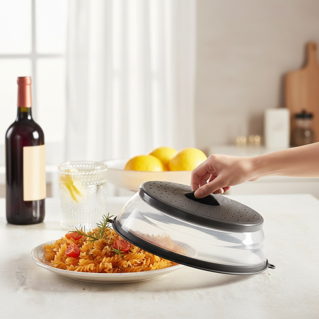 Collapsible Microwave Splatter Covers (2-Pack) – 10.4" Reusable Food Lid Shields