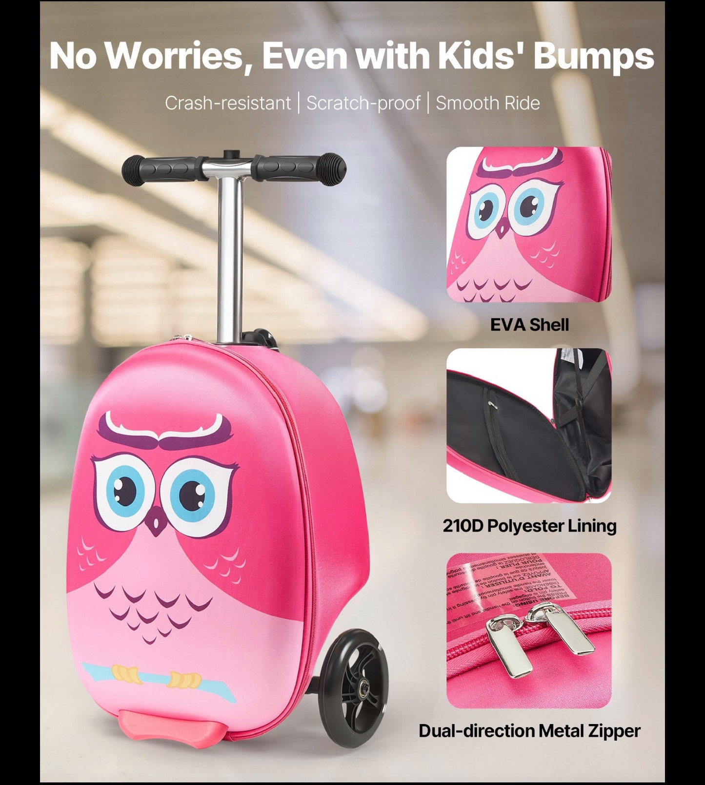 Kids Ride-On Luggage – Durable Scooter Suitcase