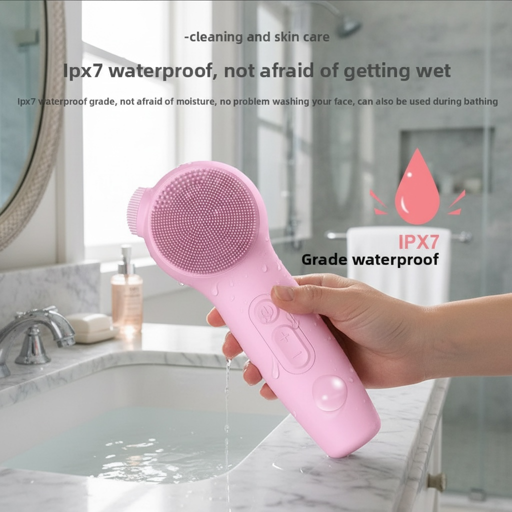 Red Light Silicone Facial Cleanser F528 – Ultrasonic Vibration & Heat Therapy