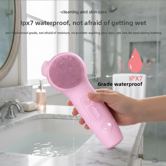 Red Light Silicone Facial Cleanser F528 – Ultrasonic Vibration & Heat Therapy