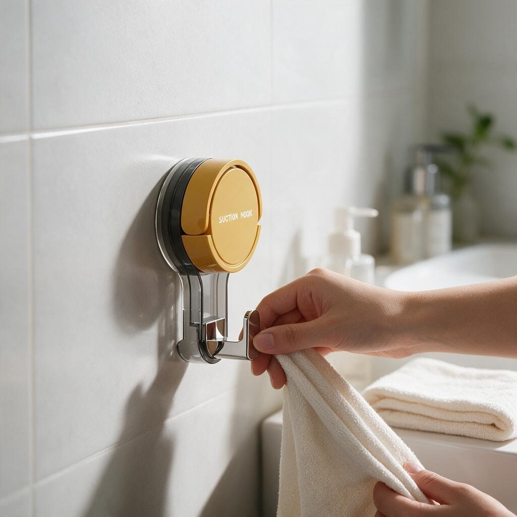 Heavy-Duty Vacuum Suction Cup Hook | No-Drill Shower & Towel Hange