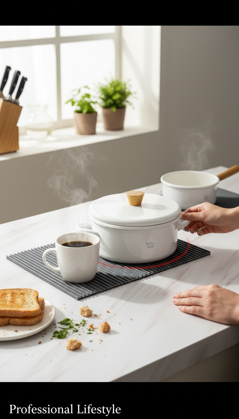 Silicone Heat-Resistant Kitchen Mat – Anti-Slip Countertop Protector & Multi-Purpose Placemat