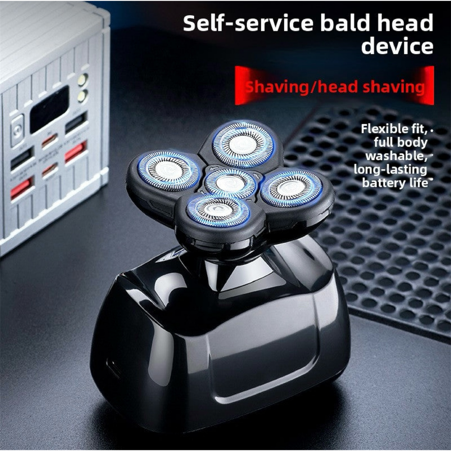 5-in-1 Electric Shaver | Low Noise, USB Charging, Wet/Dry Use