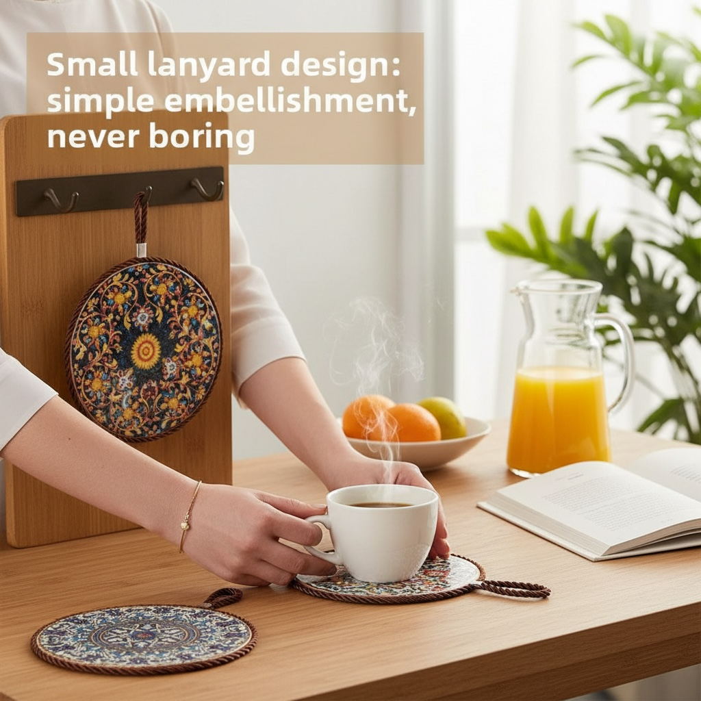 Ceramic Heat-Resistant Trivet Mat – 300°C Table Protector with Non-Slip Cork Base