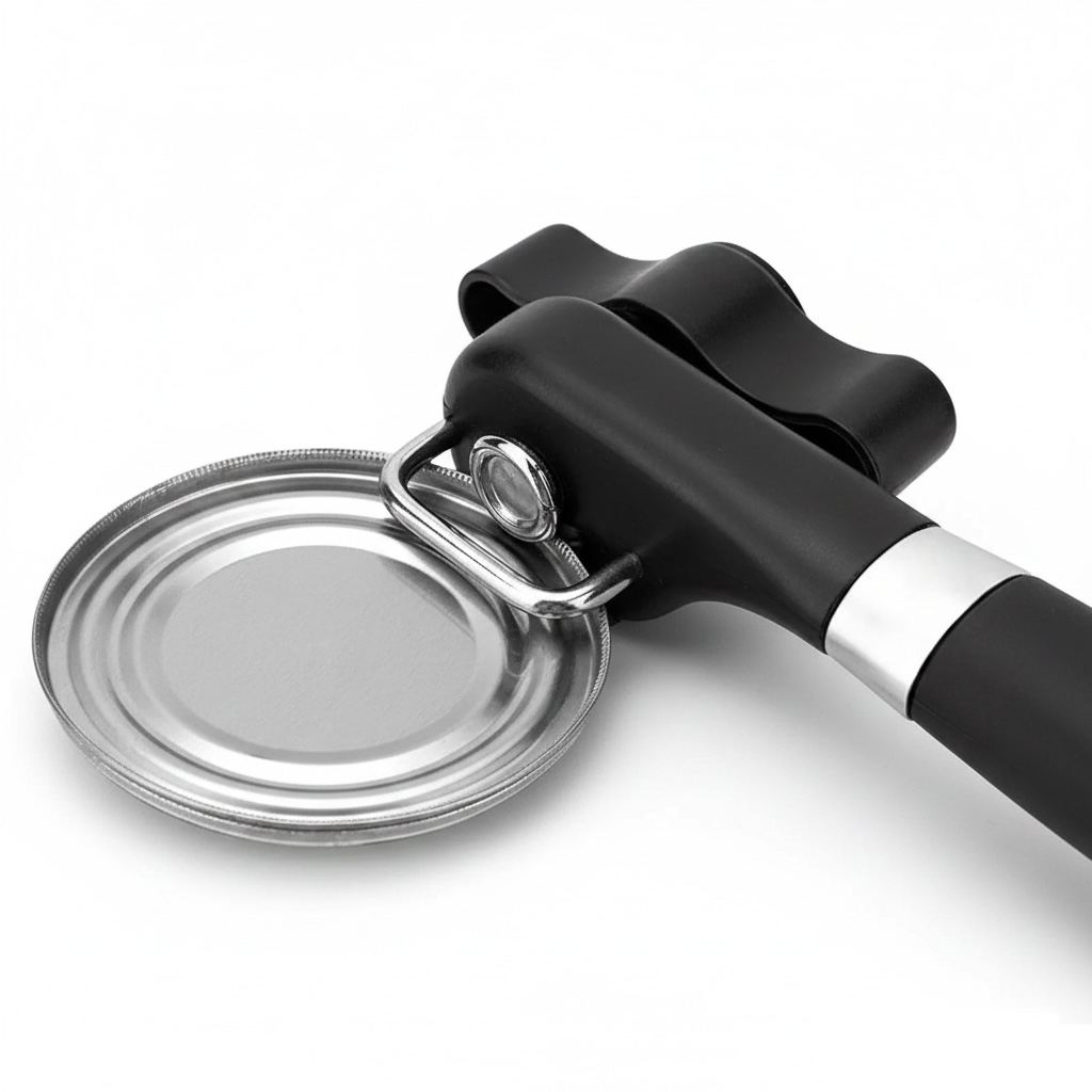Stainless Steel Can Opener – Smooth DC53 Blade with Comfortable Non-Slip Handle