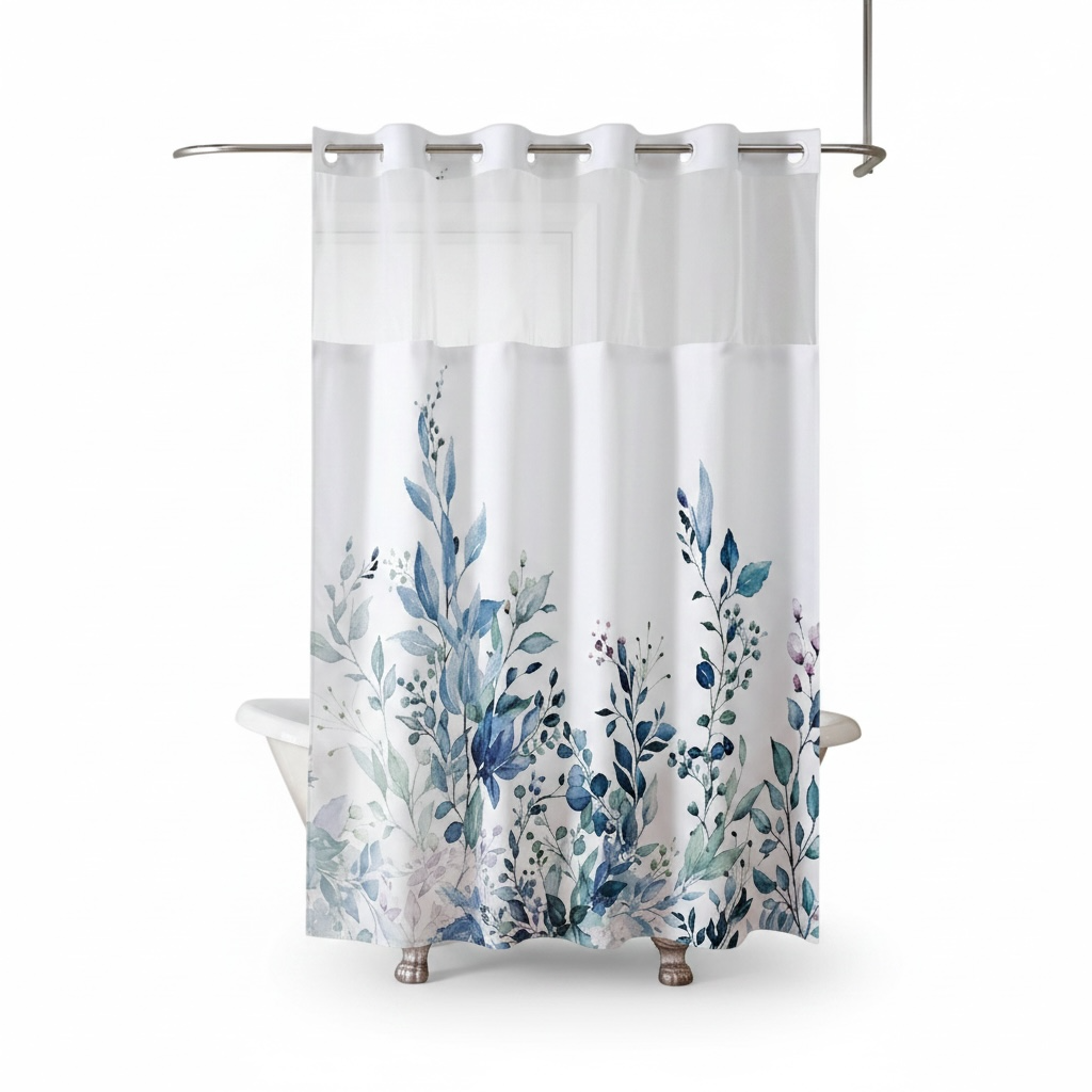 Hook-Free Shower Curtain – Waterproof & Custom Print