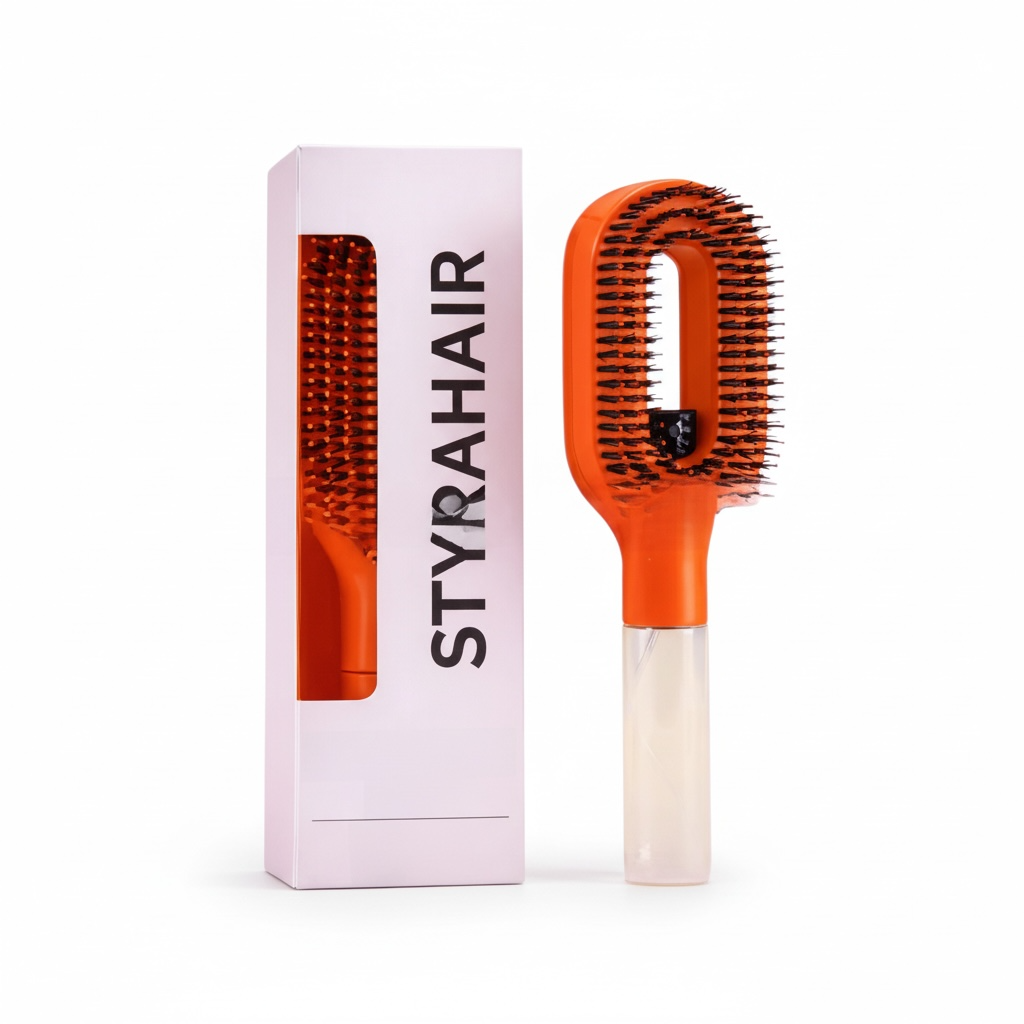 Anti-Frizz Detangling Mist Spray Comb – Portable One-Click Smoothing & Styling Sprayer