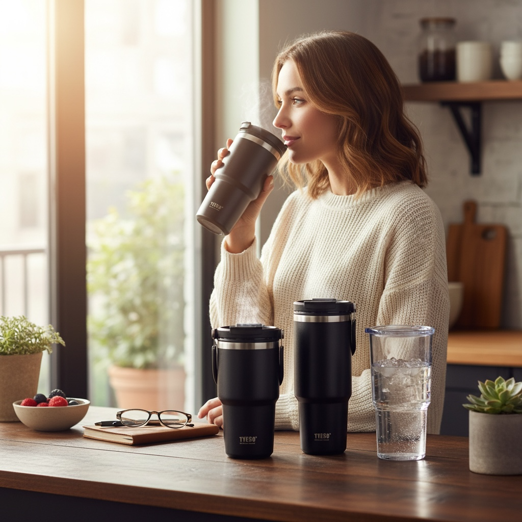Stainless Steel Insulated Tumbler with Straw | 600ml & 1200ml Leak-Proof Travel Cup