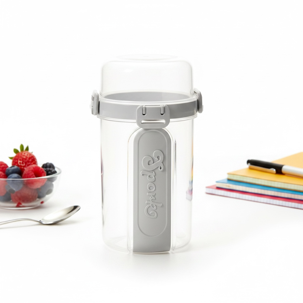 Double-Layer Leak-Proof Salad Box with Fork | 500ml