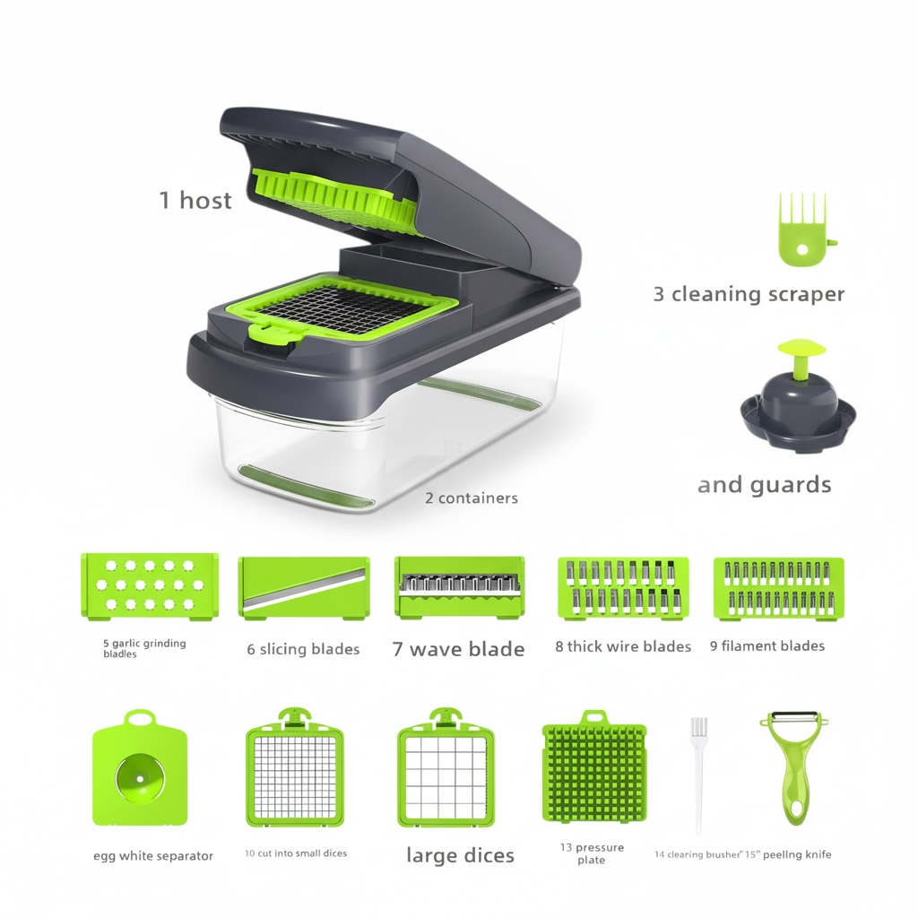 15‑in‑1 Vegetable Cutter & Slicer with Stainless Steel Blades | Modern Goods Living