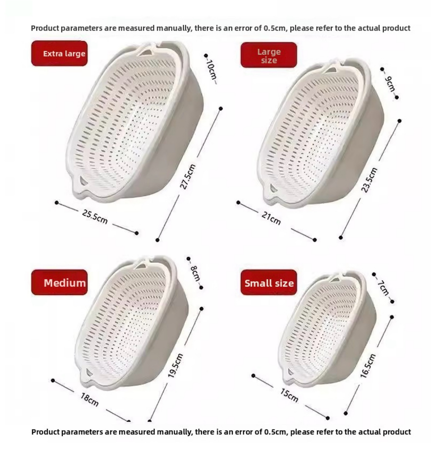 Stackable Drain Basket Set – Food-Grade Double-Layer Colander Bins | Modern Goods Living