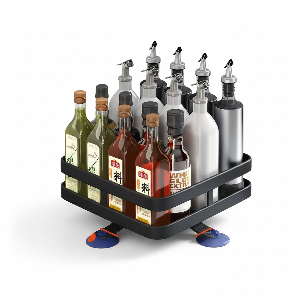 360° Rotating Seasoning Rack – Space-Saving Spice Organizer, Single/Double/Three-Layer