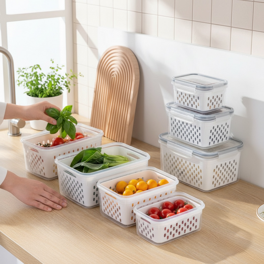 Airtight Food Storage Container 1–2L – Stackable Plastic Fresh-Keeping Box