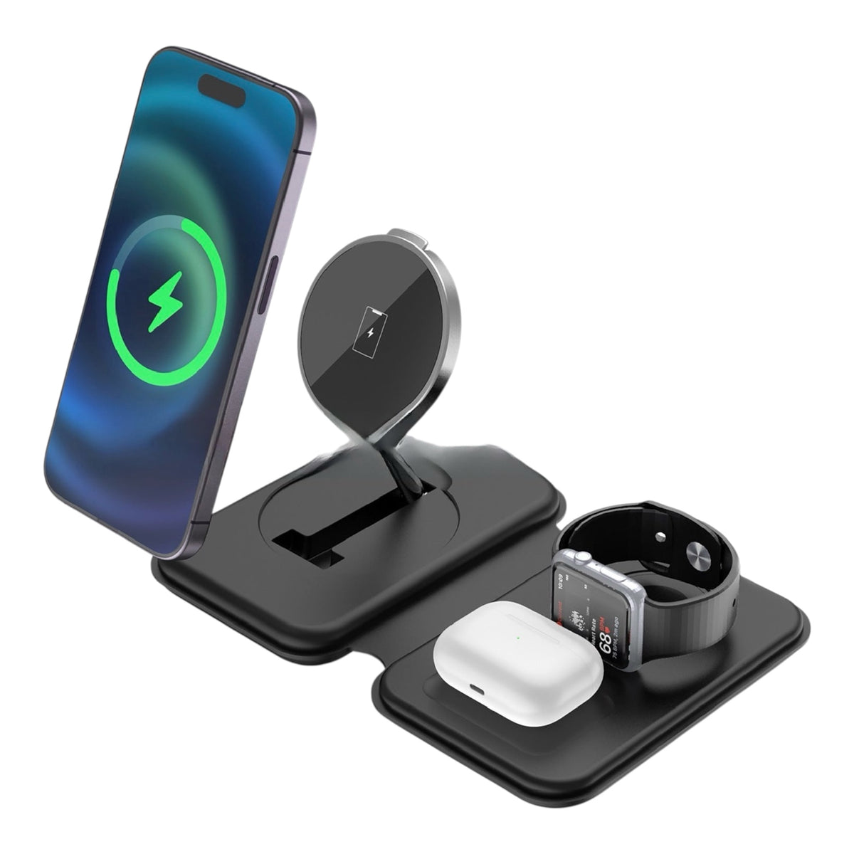 3-in-1 Magnetic Wireless Charging Station – 18W Fast Charger