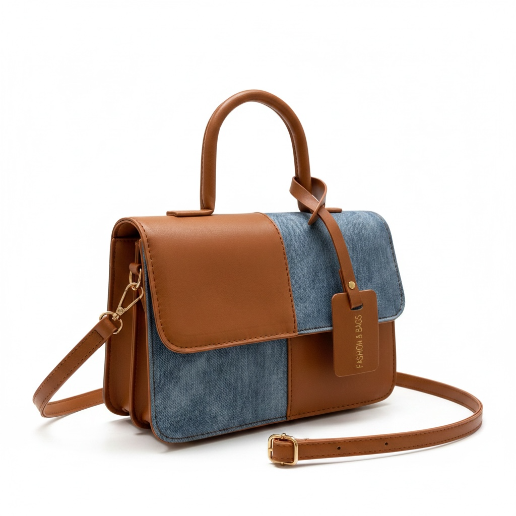 Two-Tone Leather Crossbody