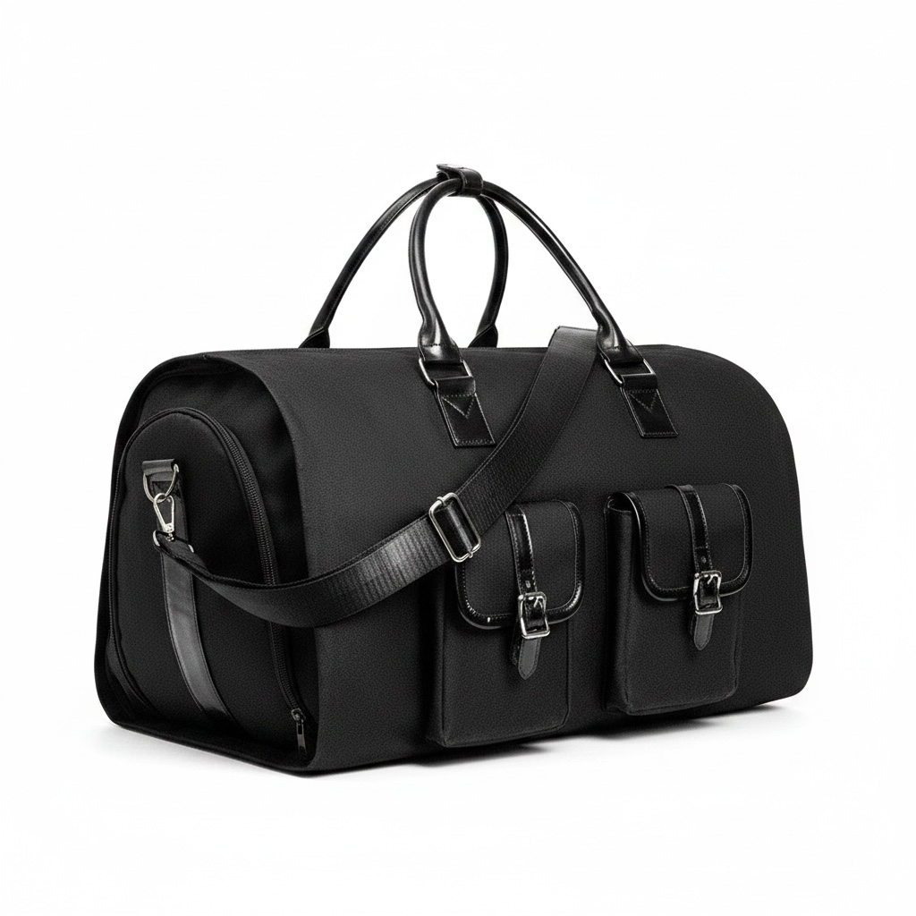 Convertible Garment Travel Bag & Backpack – 2-in-1 PU Leather Carry-On Suit Bag (36–55L)