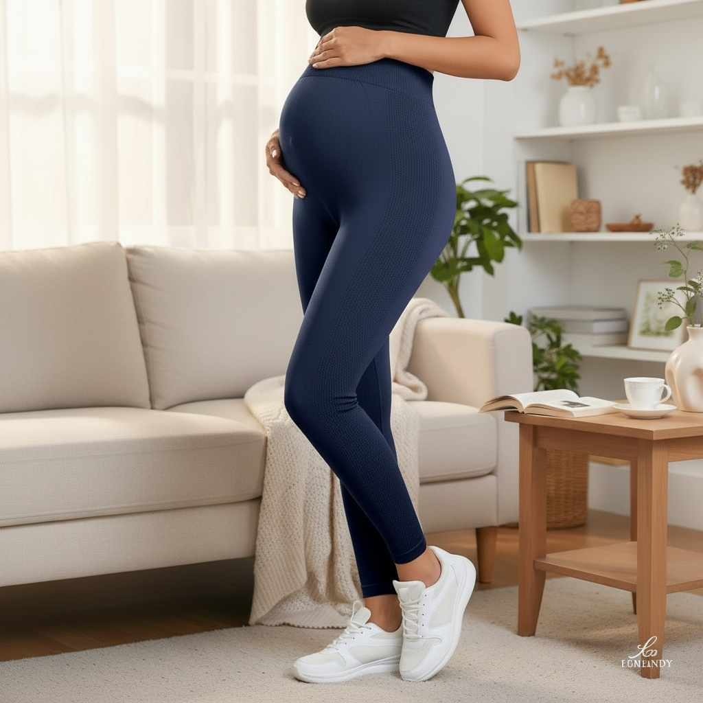Maternity Leggings with Belly Support – Full-Length, Quick-Dry