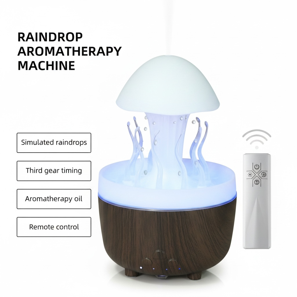 Aromatherapy Ultrasonic Humidifier – Remote, Color LED Lights