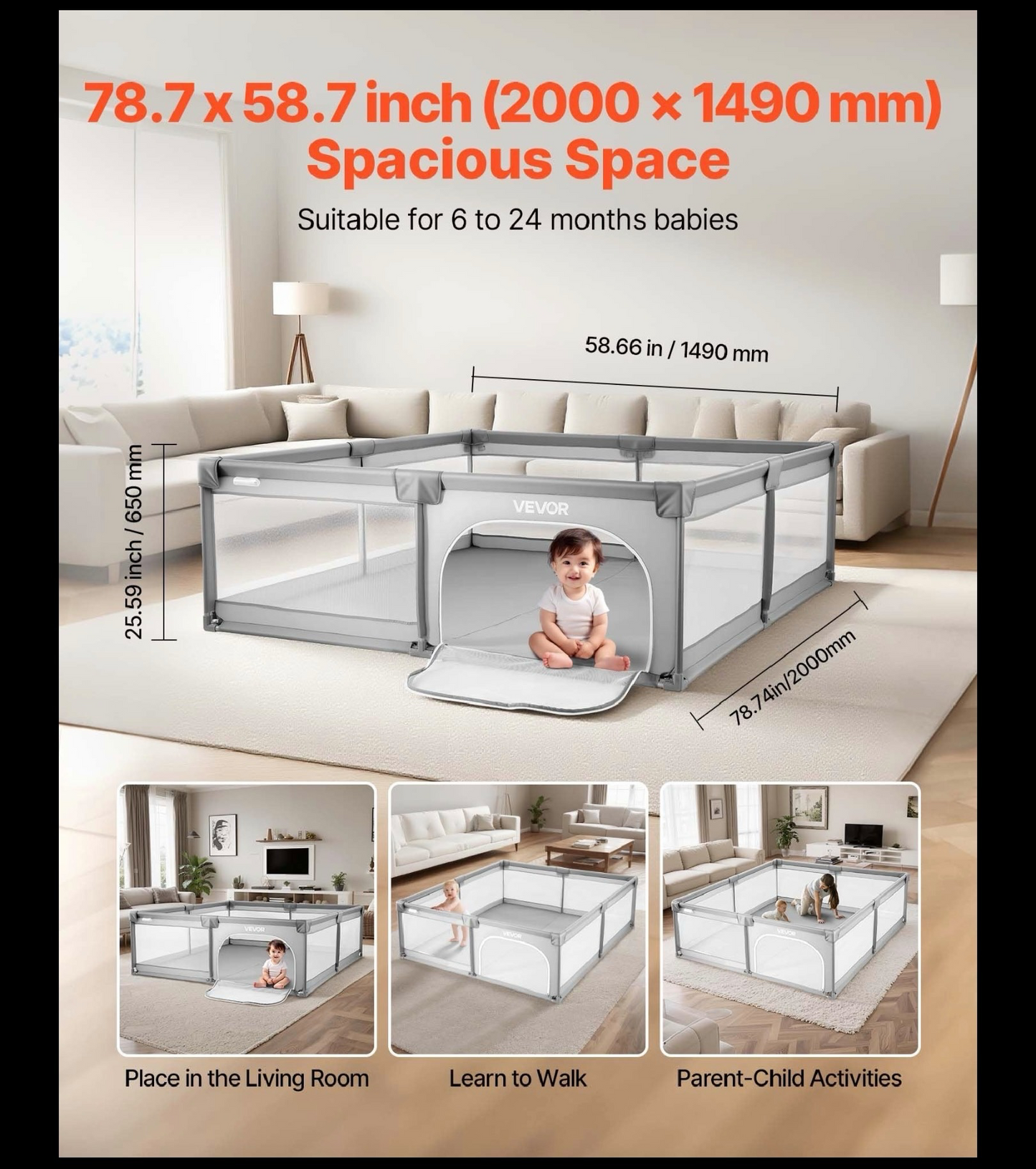 Large Baby Playpen – Safe Play Yard for Babies & Toddlers