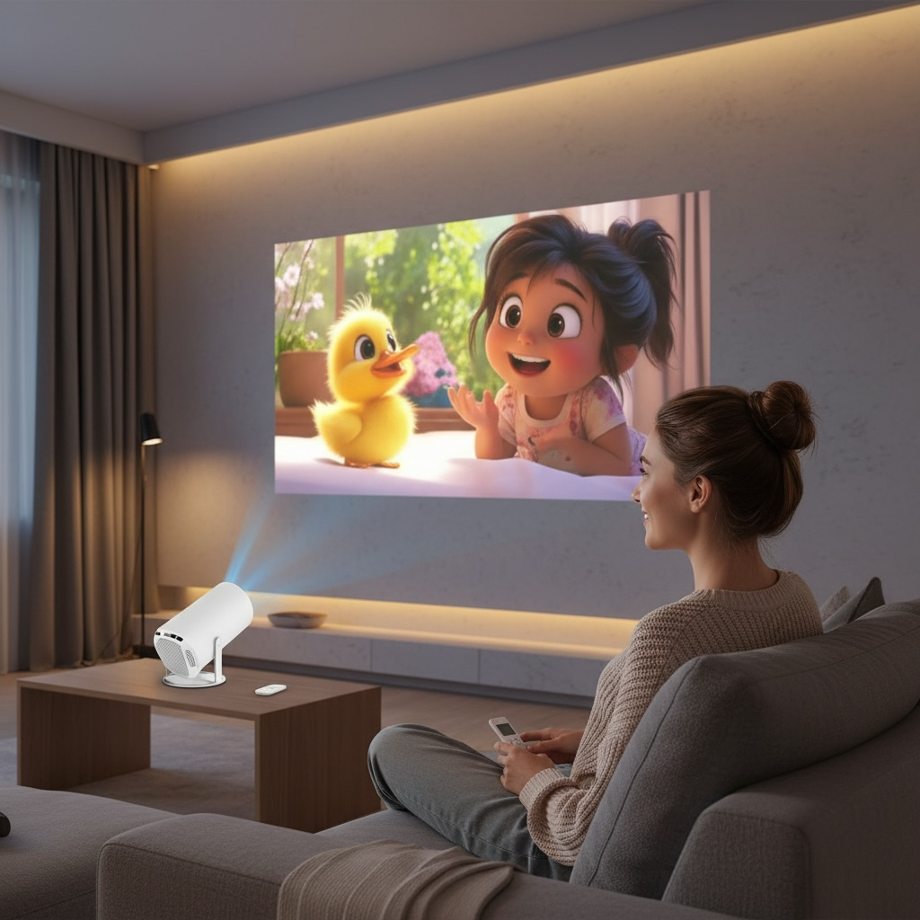 HD Home Projector 1280×800 – Portable, HDMI & Smart