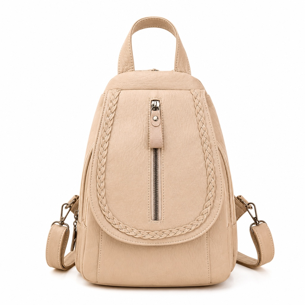 Retro Waterproof Backpack – Vintage Light Luxury Bag