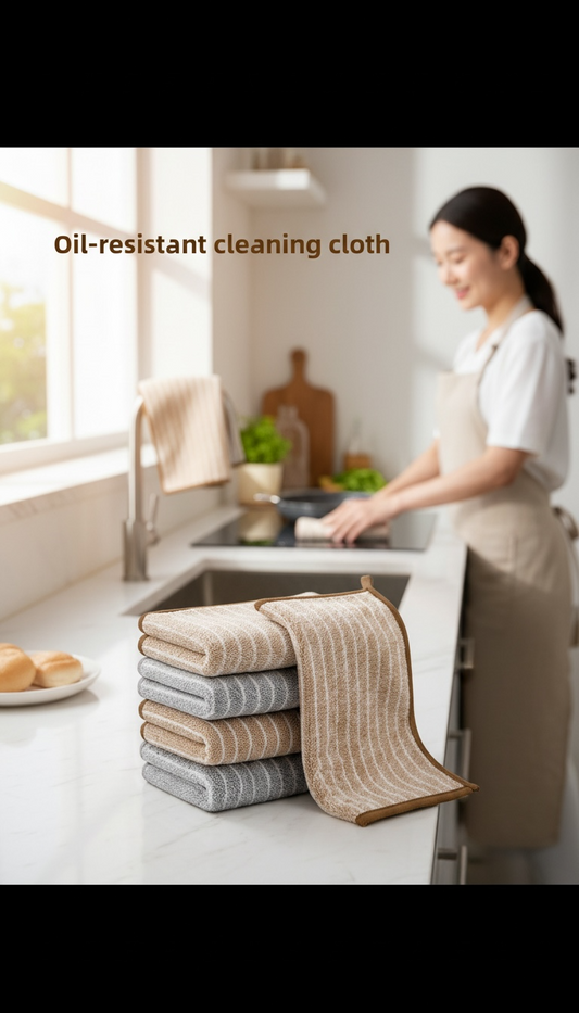 Ultra-Absorbent Oil-Resistant Kitchen Cleaning Cloths | Lint-Free, Reusable Dish Cloths