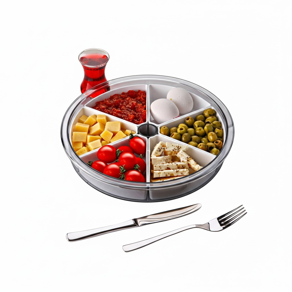 6-Compartment 360° Rotating Breakfast & Snack Server