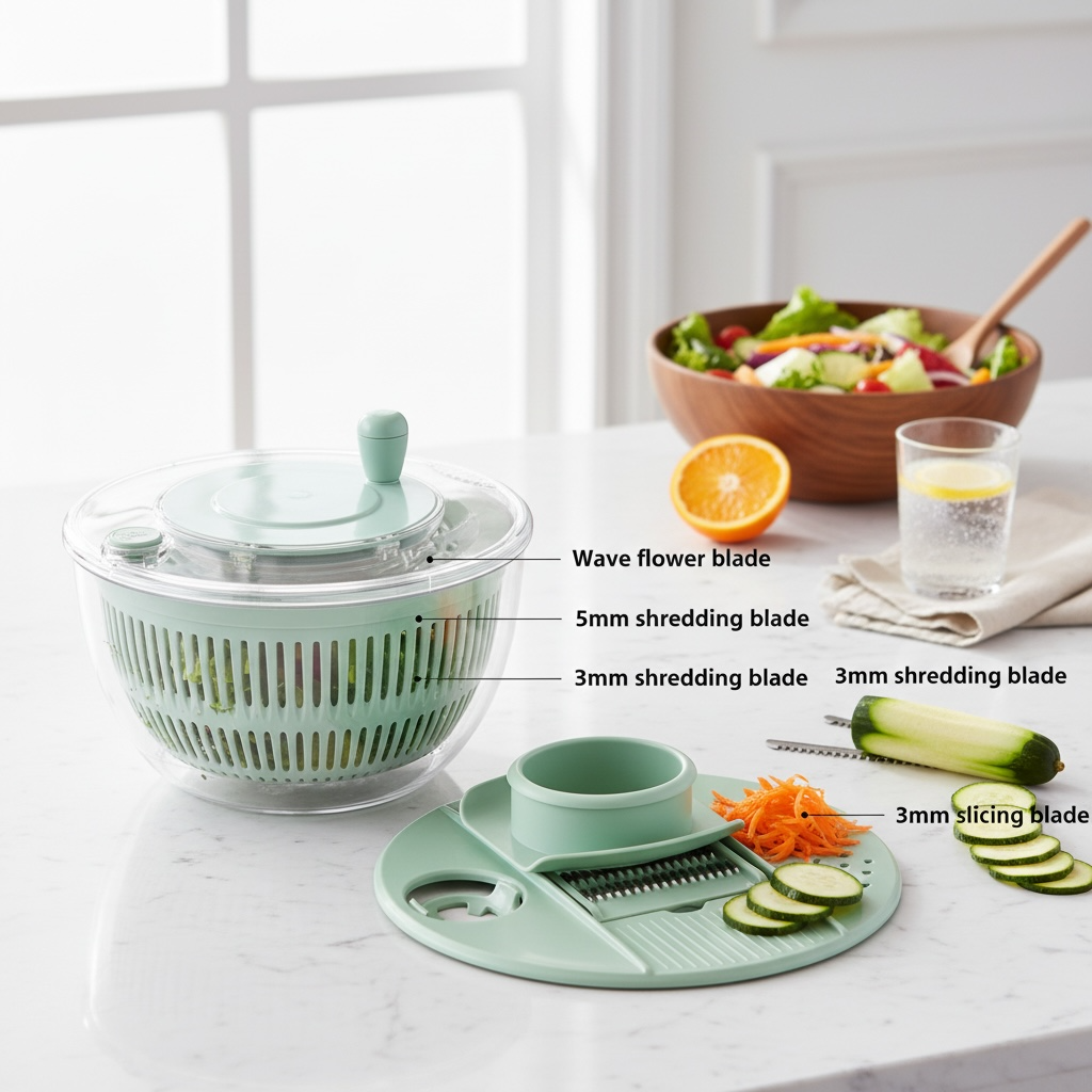 Vegetable Cutter & Salad Spinner 5L – Multifunctional Vegetable Dehydrator | Modern Goods Living