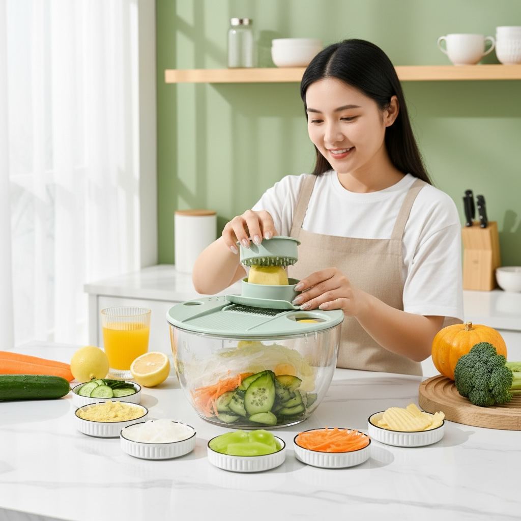 Vegetable Cutter & Salad Spinner 5L – Multifunctional Vegetable Dehydrator | Modern Goods Living