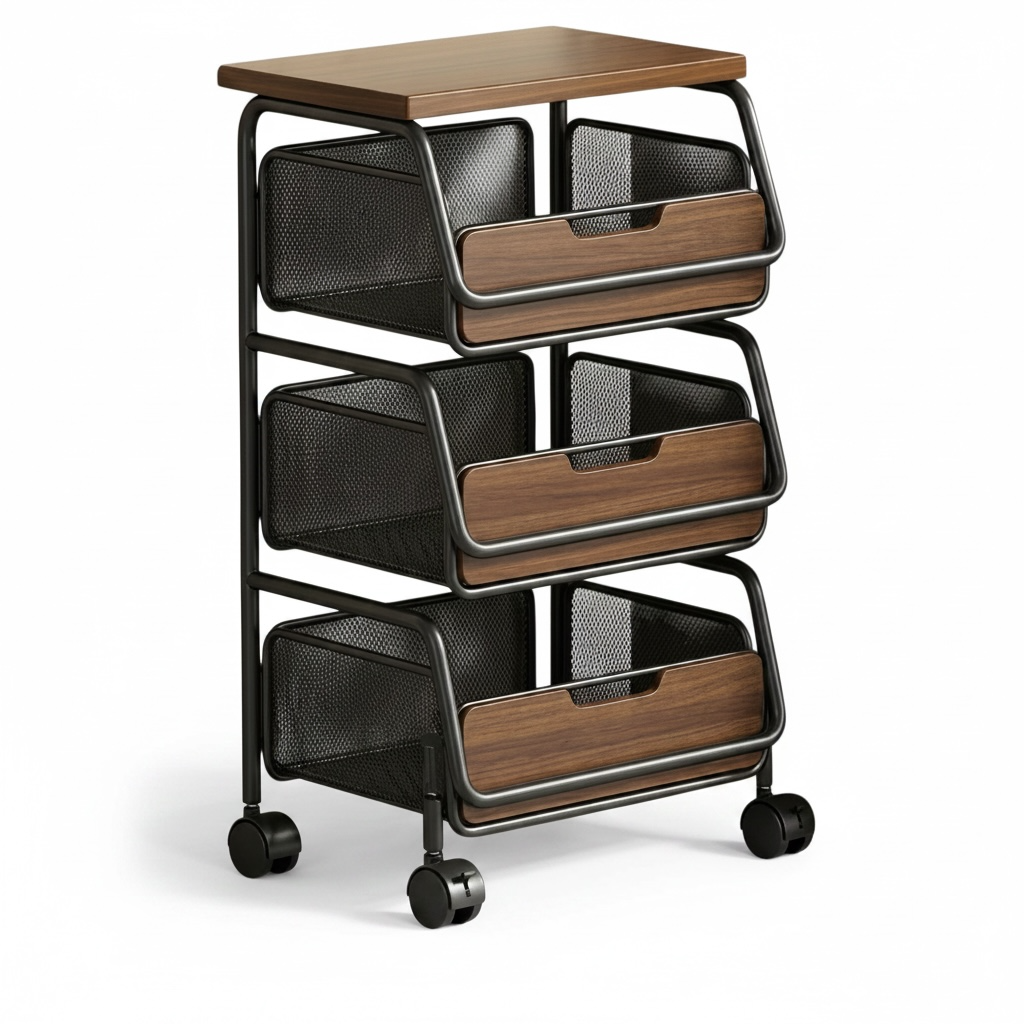 Multi-Layer Kitchen Storage Rack with Wheels – Fruit & Vegetable Organizer, 1–5 Tiers