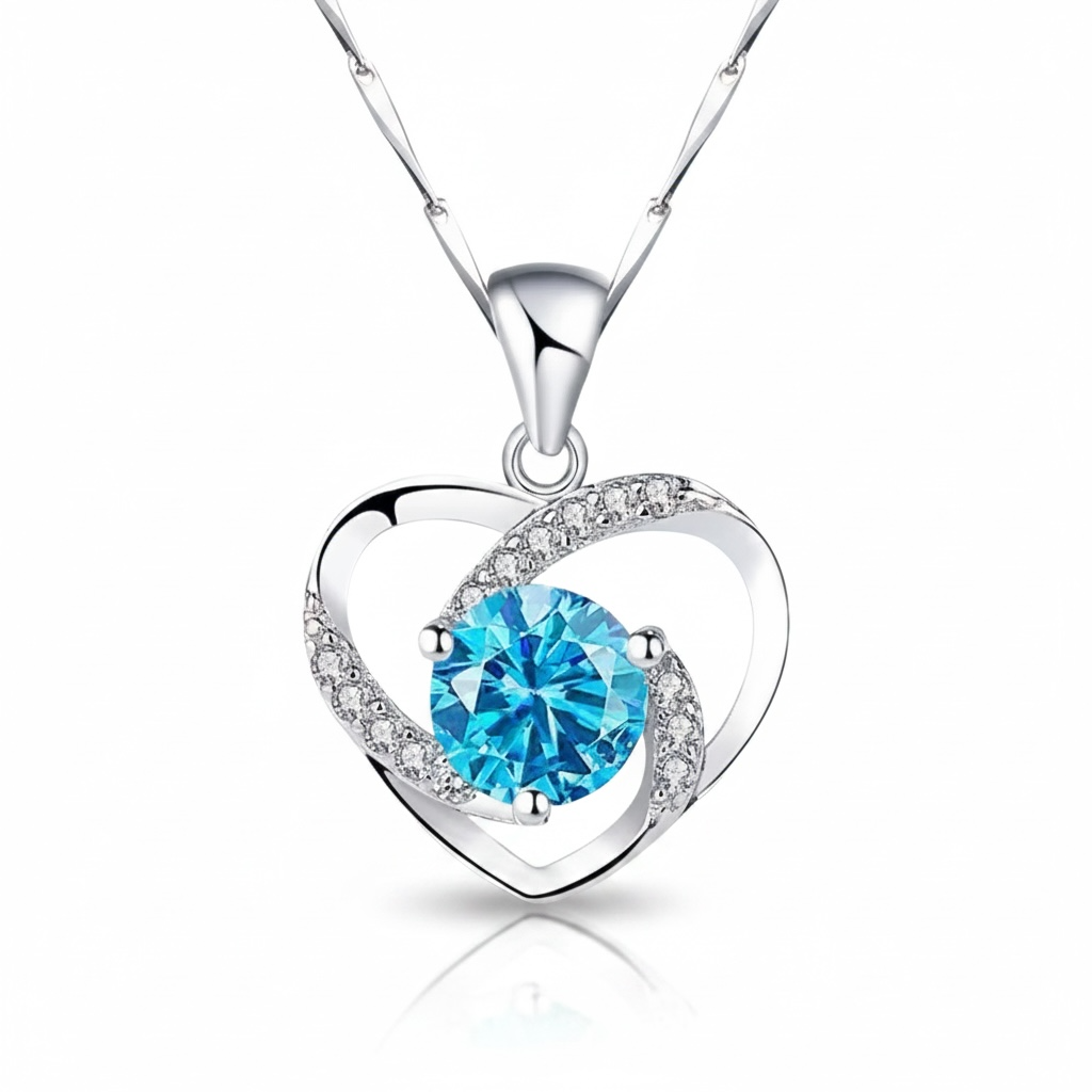 925 Sterling Silver Zircon Necklace – Adjustable Dainty Chain