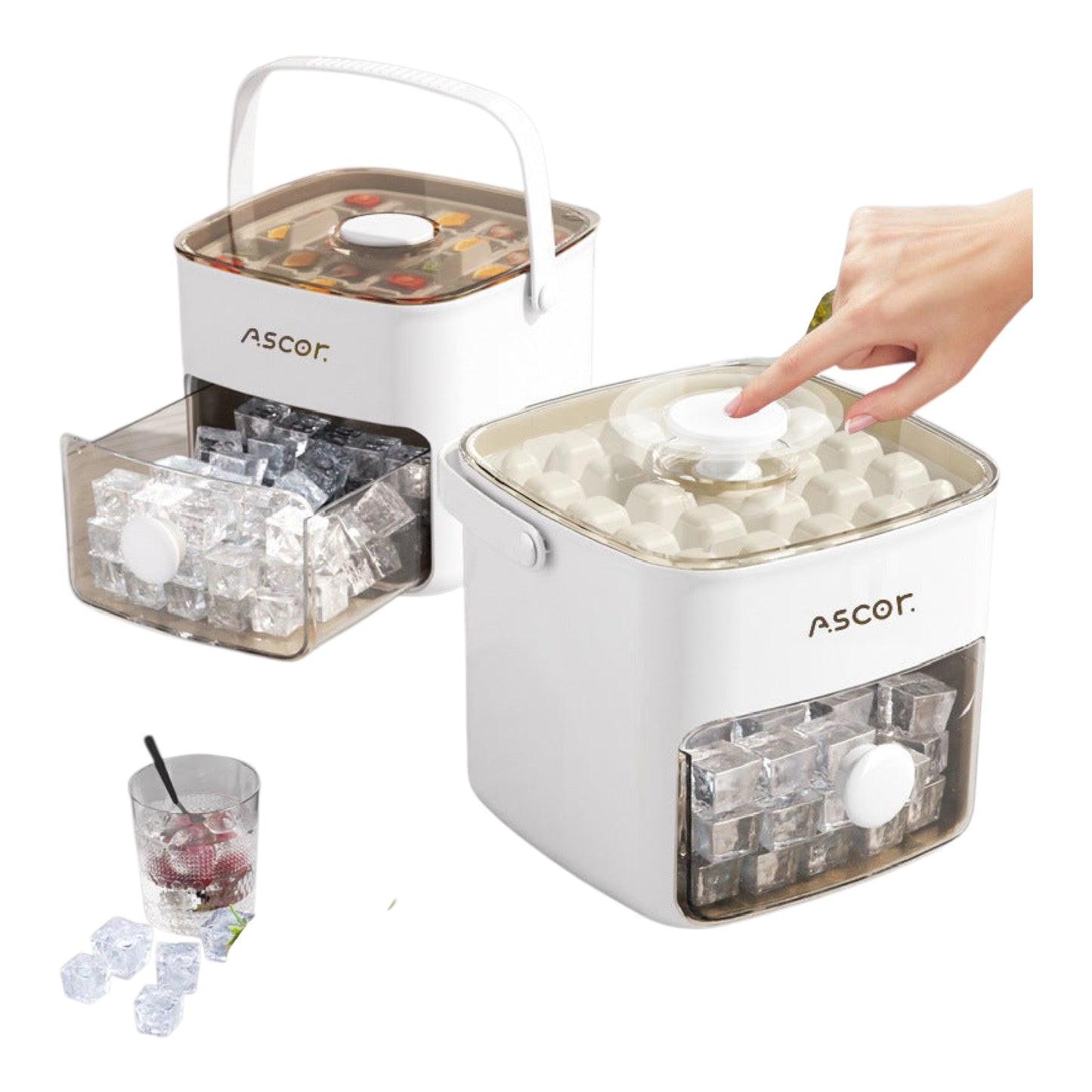 48-Cavity Ice Cube Tray with Storage Box & Lid – Fast Freezing, Easy Release