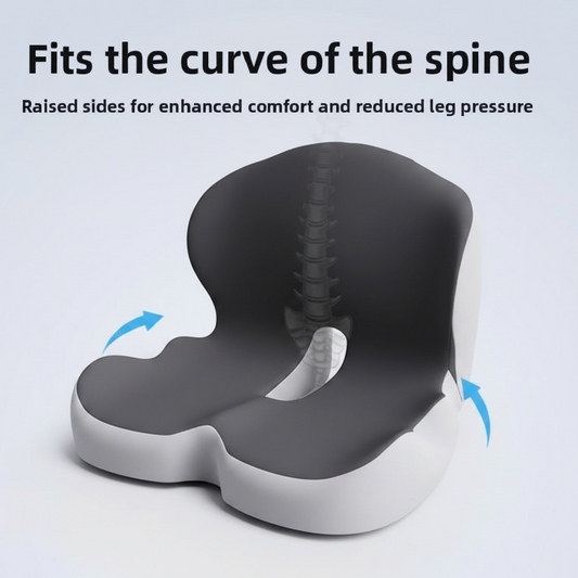 Memory Foam Seat Cushion with Back Support – Ergonomic Chair Cushion for Office & Car