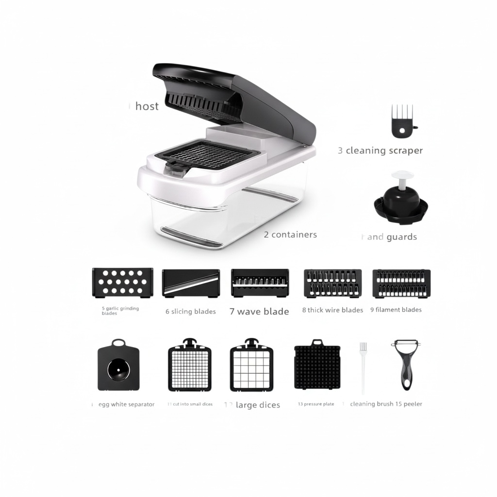 15‑in‑1 Vegetable Cutter & Slicer with Stainless Steel Blades | Modern Goods Living