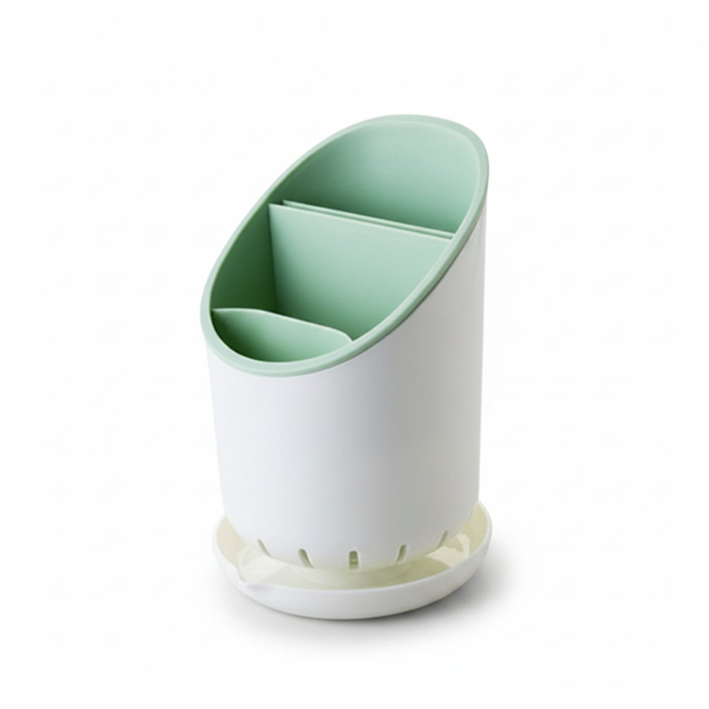 Multi-Layer Draining Chopstick & Utensil Holder – Round Countertop Kitchen Organizer