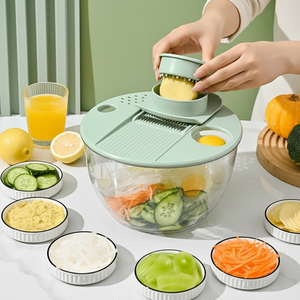 Vegetable Cutter & Salad Spinner 5L – Multifunctional Vegetable Dehydrator | Modern Goods Living