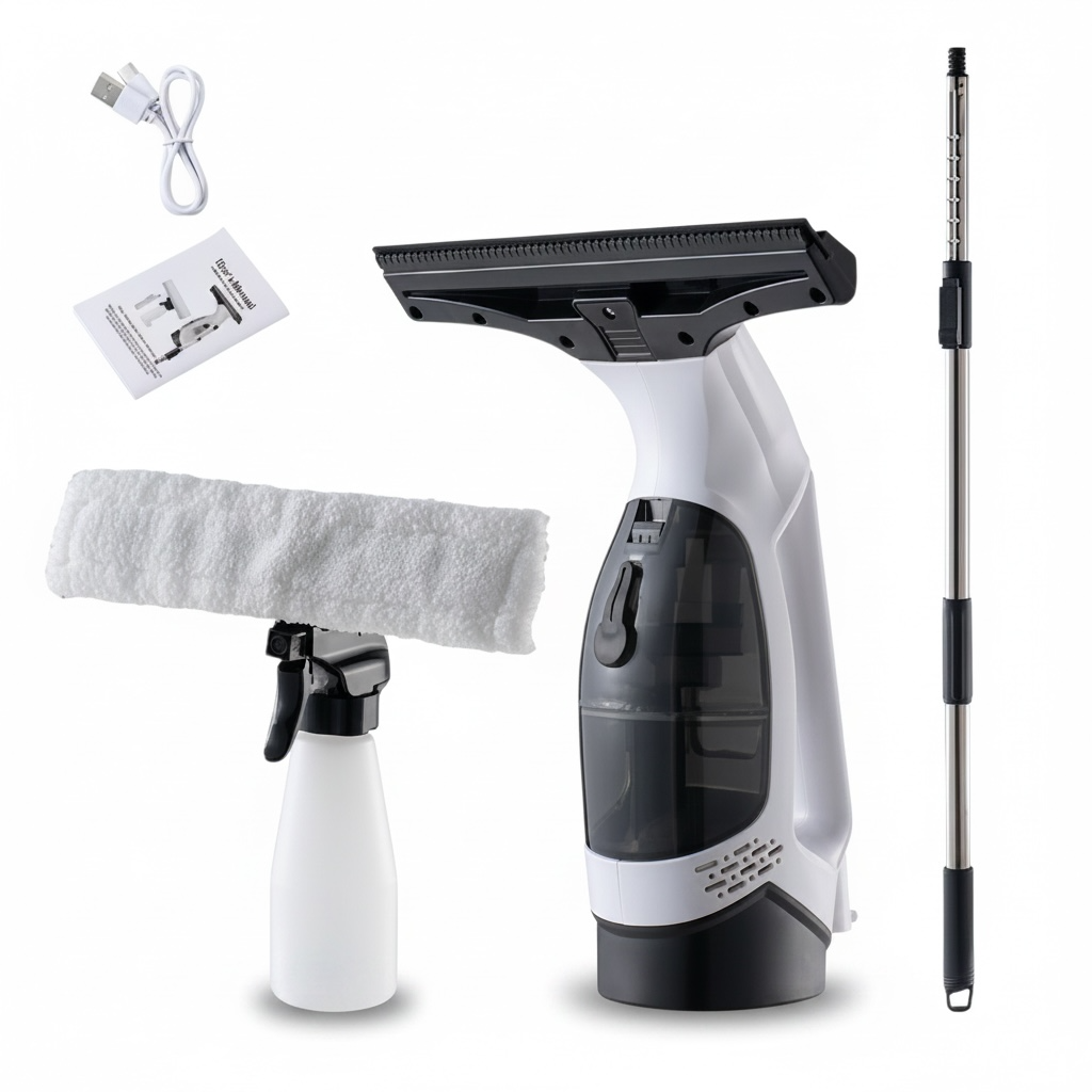 Electric Window & Glass Cleaner with Telescopic Pole
