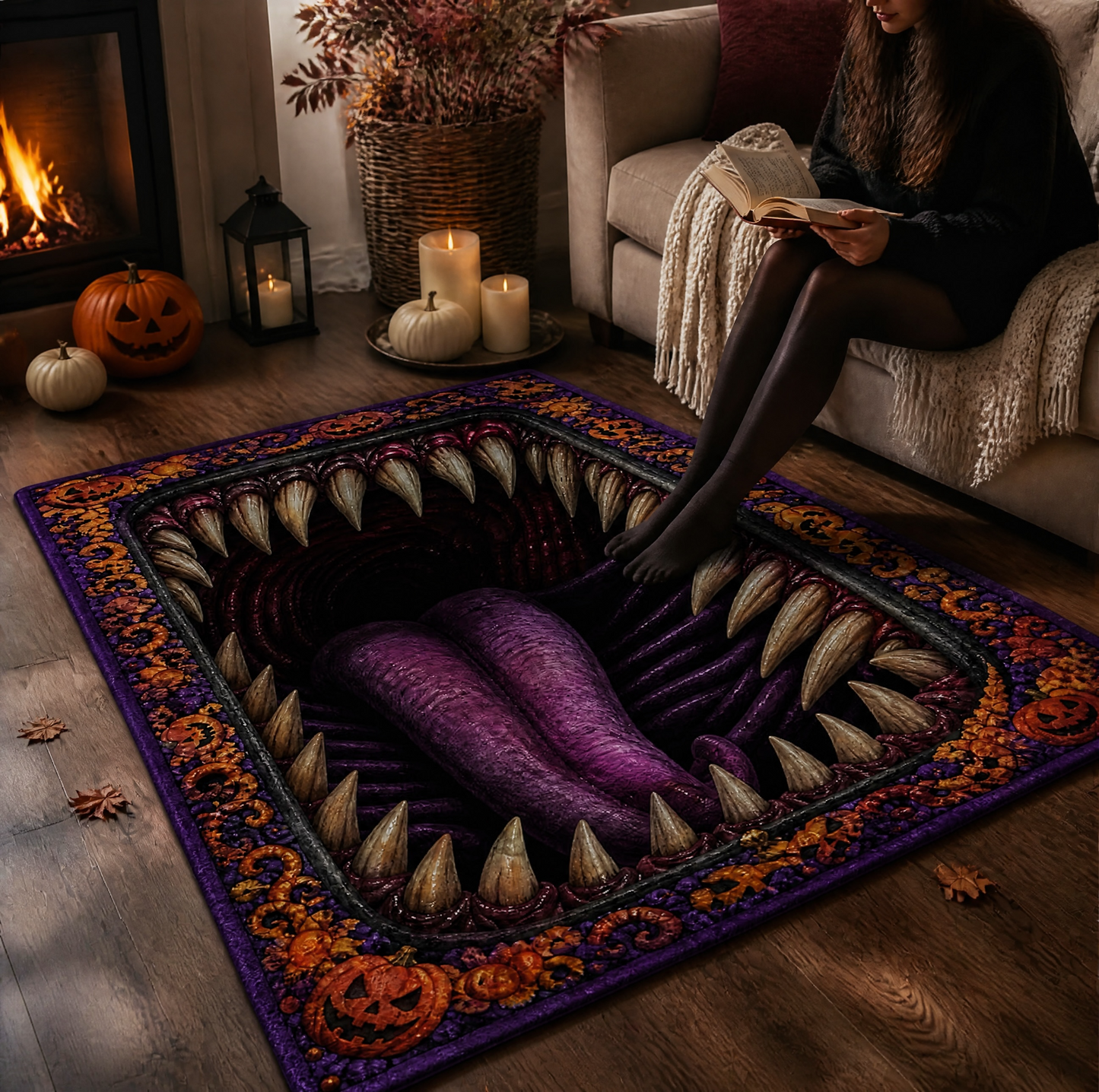 Halloween Horror Area Rug – Soft Non-Slip Crystal Velvet Carpet, Multiple Sizes & Patterns