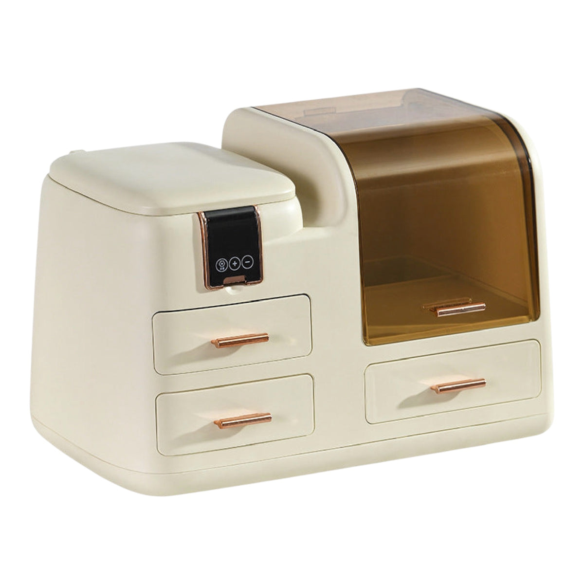 Cosmetic Storage Box with LED Light and Mirror