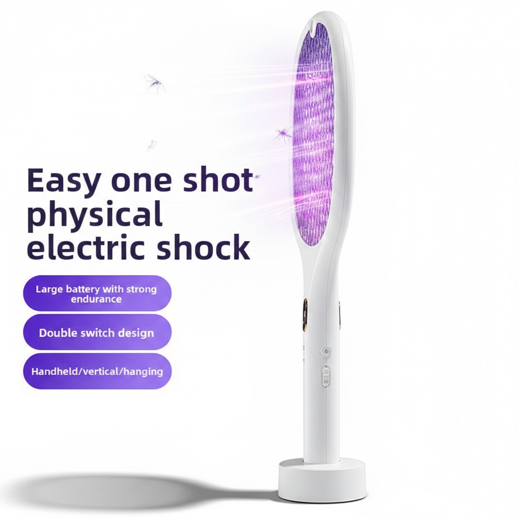 Rechargeable Electric Mosquito Swatter with UV Light