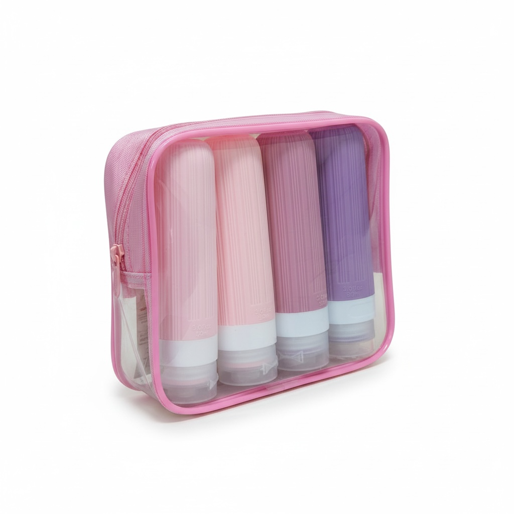 Travel Bottles Set (4 x 90ml) with PVC Bag | Modern Goods Living