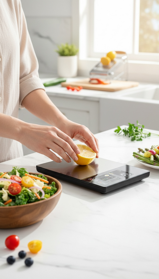 Smart Bluetooth Nutrition Kitchen Scale with TFT Color Display (5kg/11 lb, 1g Precision)