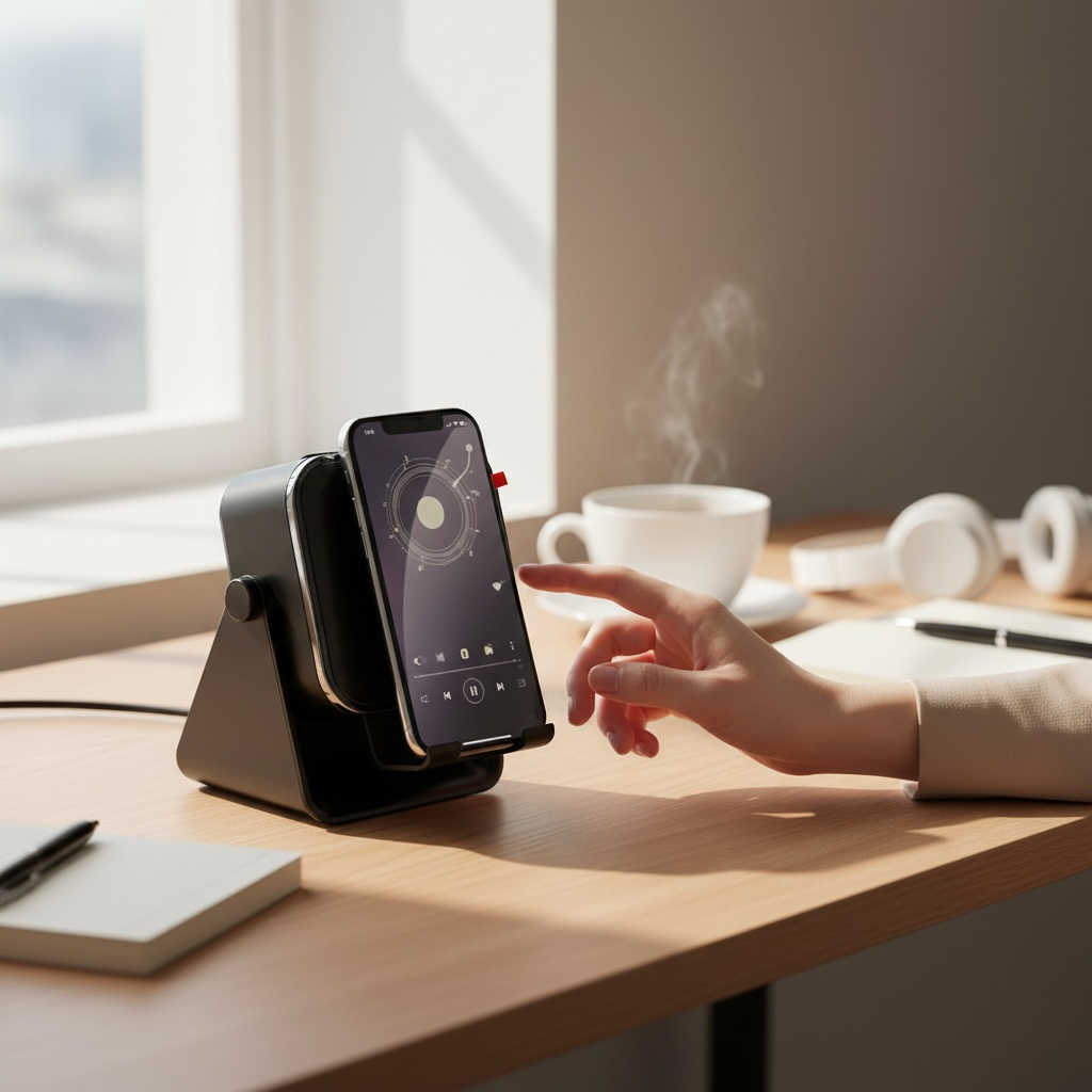 3‑in‑1 Wireless Charging Speaker Stand | Phone Dock with Bluetooth Audio