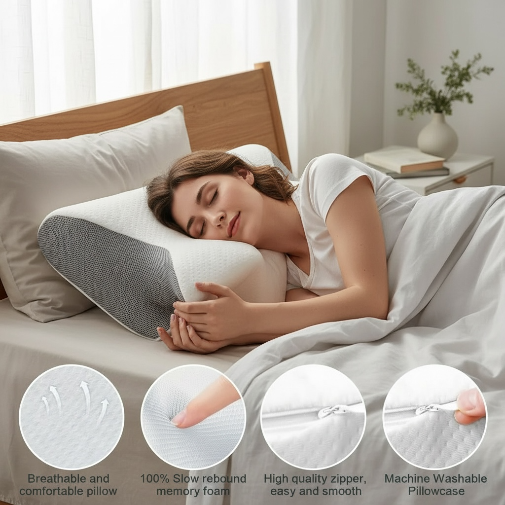 Butterfly Memory Foam Neck Pillow | Ergonomic Cervical Support
