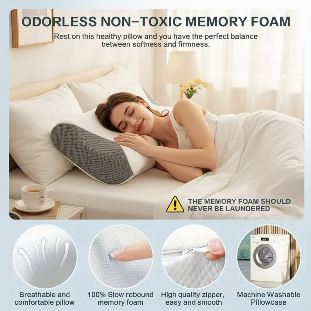 Butterfly Memory Foam Neck Pillow | Ergonomic Cervical Support